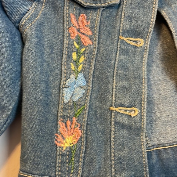 Rare Editions Denim Lace Embroidered Floral Design Jean Jacket size 3T - Picture 8 of 14
